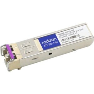 J4860C-CW33-AO AddOn 1Gbps 1000Base-ZX CWDM Single-mode Fiber 80km 1330nm Duplex LC Connector SFP (mini-GBIC) Transceiver Module for HP Compatible